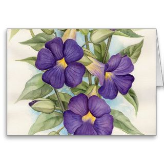 Purple Tropical Flower Painting   Multi Cards