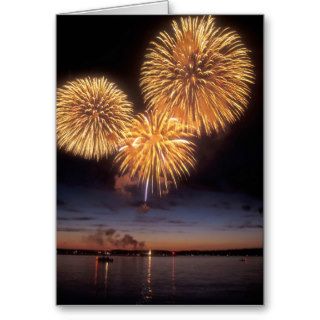 Fireworks over Lake Champlain, Burlington Vermont Greeting Card