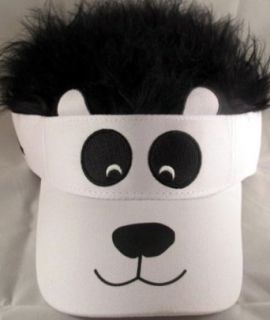 Child Panda Hat Visor with Fuzzy Hair Clothing