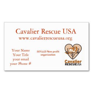 Cavalier Rescue dogs on bench Business Card