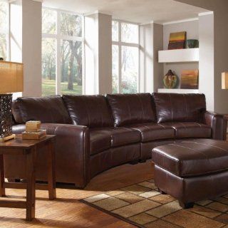 Cornell Bonded Leather Curved Sofa Sectional  