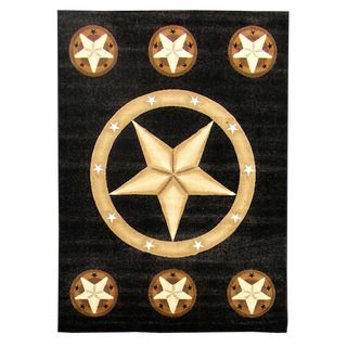 Skinz Design Texas Star Black Area Rug (5 'x 7') DonnieAnn 5x8   6x9 Rugs