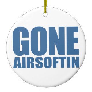 GONE AIRSOFTING, Funny Airsoft Guns Meme   Blue Christmas Tree Ornament