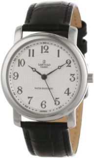 Sartego Men's SEN554B Toledo Analog White Face Leather Band Watch Sartego Watches