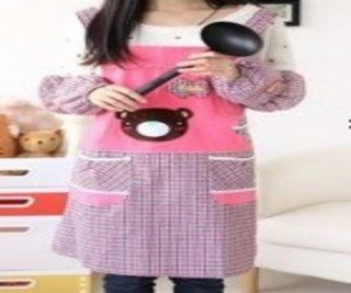 Cute Korean fashion princess sleeve long sleeved overalls suit Apron   Tool Aprons  