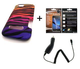 COMBO CHARGER LCD Motorola Defy XT XT555c RAINBOW ZEBRA +CAR CHARGER + LCD Screen Protector Matte Design Case Skin Cover Mobile Phone Accessory Cell Phones & Accessories