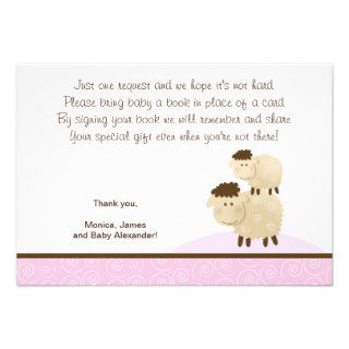 Baa Baa Sheep (Pink color) RSVP Enclosure Cards Personalized Announcement