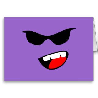 Funny Cartoon Smiley Face With Glasses Card