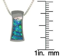 CGC Sterling Silver Created Opal Hourglass Design Necklace Carolina Glamour Collection Gemstone Necklaces