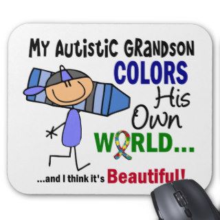 Autism COLORS HIS OWN WORLD Grandson Mouse Mat