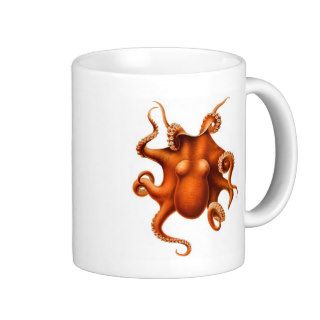 Retro Vintage Kitsch Illustration Octopi Octopus Mug