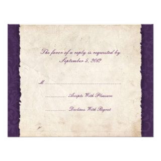 Purple Country Wedding RSVP Custom Invites