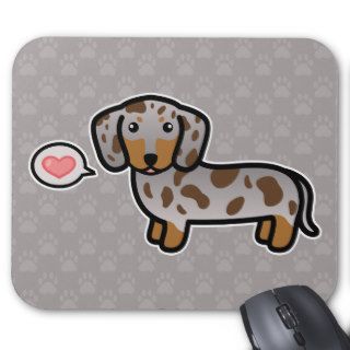 N1ki's Dachshund Dapple Chocolate Heart Mousepad
