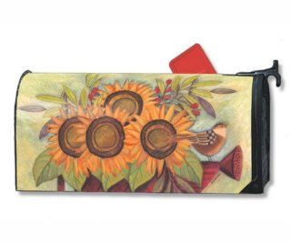 Sunflowers and Sparrows MailWrap  Mailwraps Mailbox Cover  