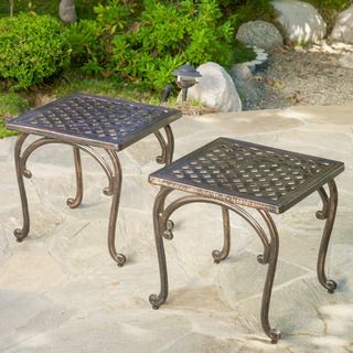 Christopher Knight Home Mckinley Cast Outdoor End Table (Set of 2) Christopher Knight Home Coffee & Side Tables