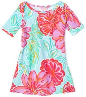Lilly Pulitzer Girls 2 6X Little Cassie Knit Dress, Shorely Blue Bellina, X Small Playwear Dresses Clothing