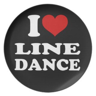 I Love Line Dance Party Plates