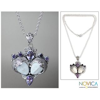 Sterling Silver 'Royal Romance' Amethyst Necklace (Indonesia) Novica Necklaces