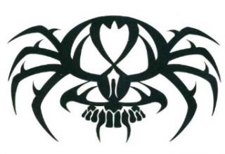 Tribal Skull Spider Temporary Body Art Tattoos 2.5" x 3.5" Clothing