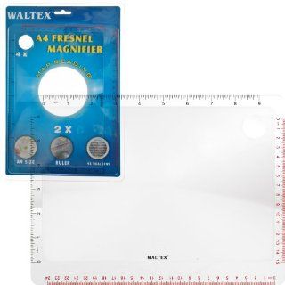 Waltex 75MP575AA 2X and 4X Magnifier with 270 by 200mm A4 Ruler