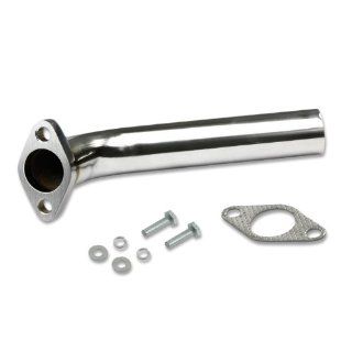 DUP 40, 40mm 1.575" Inlet 2 Bolt Flange Stainless Steel Turbo Exhaust Intake Manifold Wastegate Dump Pipe Downpipe with Gasket Automotive