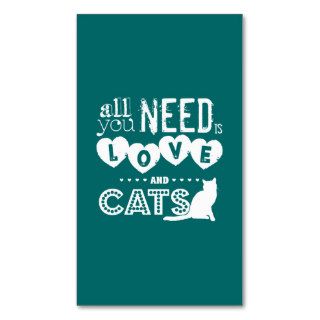 All You Need is Love and Cats Business Cards