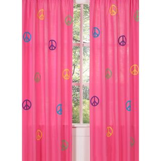 Groovy Peace Sign 84 inch Curtain Panel Pair Sweet Jojo Designs Curtains