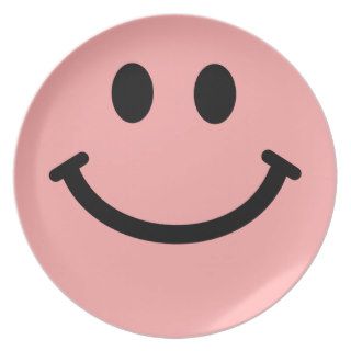 Big Coral / Pink Smiley Face Plate