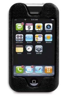 Macally Leather Top Slip In Pouch for iPhone 1G (Black) Cell Phones & Accessories