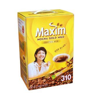 Maxim Mocha Gold Coffee Mix Korean Instant Coffee   310pks  Grocery & Gourmet Food
