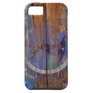 Realistic Realistic Wood Background and surfer iPhone 5 Cases