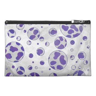Dalmatian Purple and White Print Travel Accessory Bags