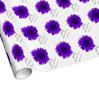 Custom Purple Sunflower Quinceanera Gift Wrap
