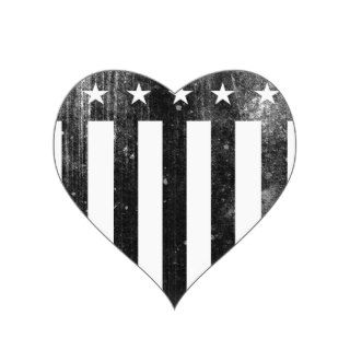 Distressed American Flag Heart Sticker