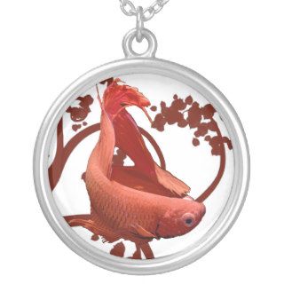 Red Betta Siamese Fighting Fish Custom Jewelry