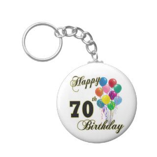 Happy 70th Birthday Gifts and Birthday Apparel Keychain