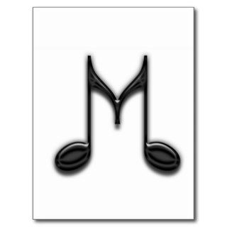 Musical "M" Letter Post Card