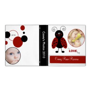 Cute Ladybug LOVE BUG black & red Photo Album #2 Vinyl Binders