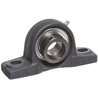 Hub City PB220URX1 3/16 Pillow Block Mounted Bearing, Normal Duty, Low Shaft Height, Relube, Eccentric Locking Collar, Narrow Inner Race, Cast Iron Housing, 1 3/16" Bore, 2.04" Length Through Bore, 1.563" Base To Height Industrial & Sci