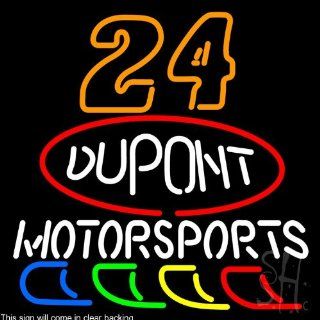 24 Jeff Gordon Dupont Motorsports Clear Backing Neon Sign 24" Tall x 24" Wide  Business And Store Signs 