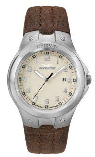 Timex Unisex Expedition Beige INDIGLO Night Light Dial Water Resistant Brown Leather Watch T49718 Watches