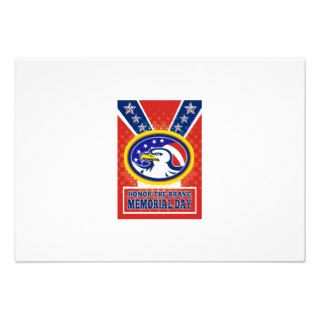 American Eagle Memorial Day Poster Greeting Card Personalized Announcements