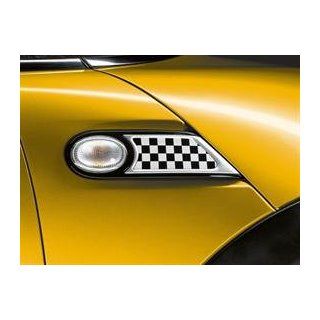 Genuine MINI Cooper Checkered Flag Side Scuttle Insert (set of two, left/right) Automotive