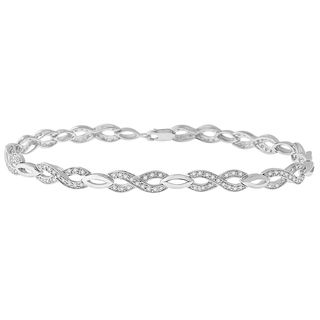 Sterling Silver 3/4ct TDW Diamond Infinity Bracelet Diamond Bracelets