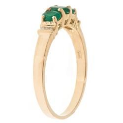 D'Yach 14k Yellow Gold Emerald and Diamond Accent Fashion Ring (Size 7 Only) D'Yach Gemstone Rings