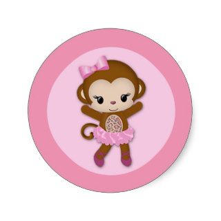 GIRL MONKEY Tu Tu Cute Baby Shower sticker TTC #9