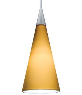 Juno Lighting Group PKH312SUNSETGOLD 1 Light 12 volt Tall Cone Mini Pendant Kit, Satin Nickel Finish with Sunset Gold Glass Shade   Ceiling Pendant Fixtures  
