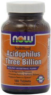 Now Foods Stable Acidophilus 3 Billion, Tablets, 180 Count Health & Personal Care
