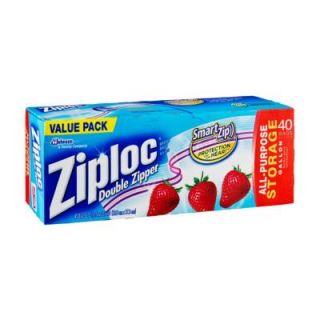 Ziploc 10 in. gal. Plastic Storage Bag with Douple Zipper 40 Bag (9 Pack) 00320