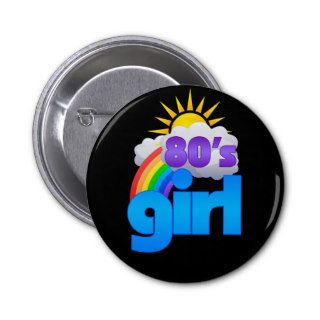 80s Girl Pinback Button